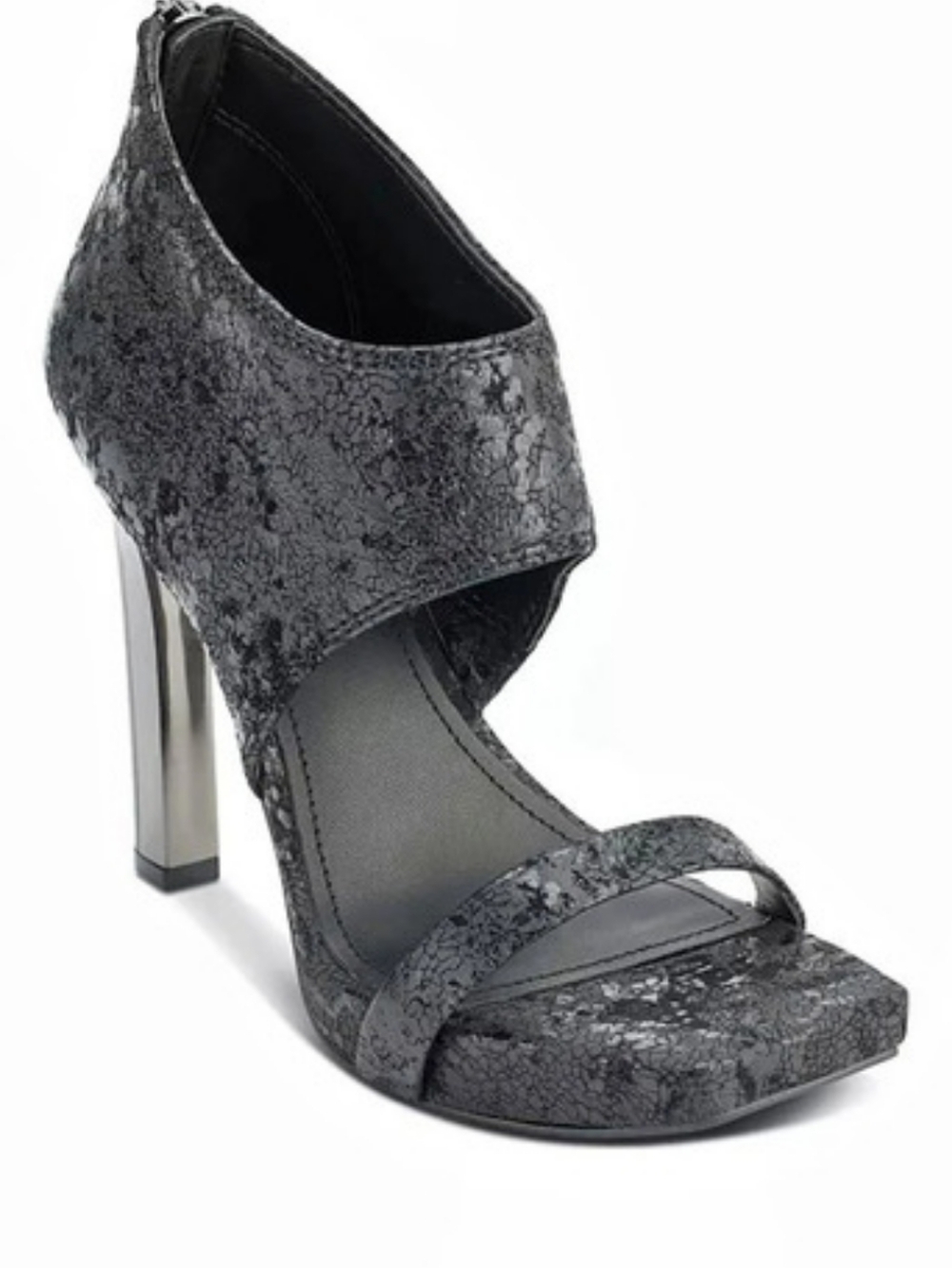 DKNY Brynna Sandal Bootie Textured Platform Heels in Black
